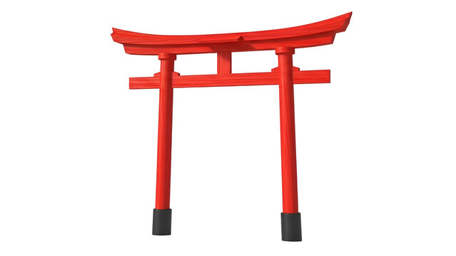 Japanese torii gate icon isolated on transparent background