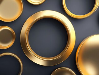 Golden circular shapes on dark surface