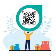  Scan me set collection, scan me illustration, qr code scanning illustration, scan me label fullcolor, scan me banner collection