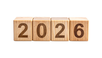 2026 number design for New Year symbol and sign. 2026 New Year with modern color. Happy New Year 2026. 3D numbers with ribbons and confetti on a transparent background.