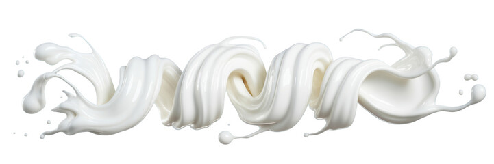 Dynamic Milk Splash and Swirl Isolated on Background