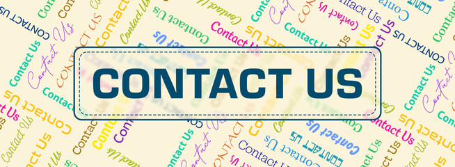 Contact Us Colorful Texture Repeating Text Background