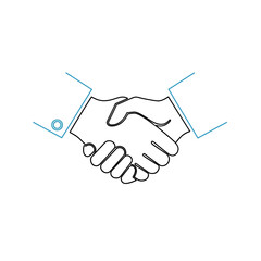 Fototapeta premium Business handshake illustration, partnership agreement, collaboration, success