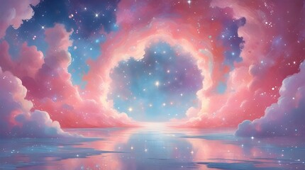 abstract background with clouds and sun