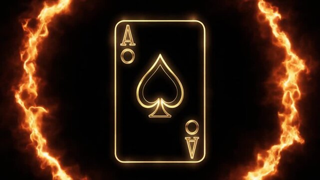 Neon Ace of Spades: Poker Card Game