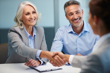 Business Professionals Shaking Hands - Successful Deal or Agreement