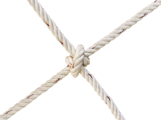 Hemp rope with knot PNG transparent.