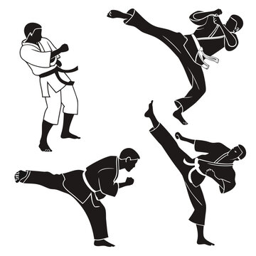 Karate silhouettes