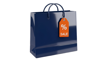 Promotional shopping bag with sale tag