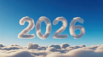 New Year 2026 Sky Clouds Background Anticipating Future Beginnings Fresh Start Conceptual Visual