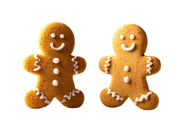 Two Smiling Gingerbread Cookies