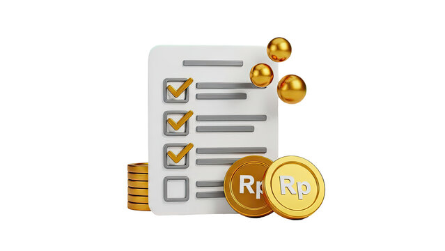 Checklist with Gold Coins and Balls