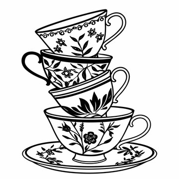 Stack of tea cups
