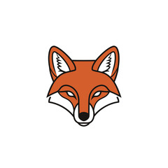 Obraz premium A stylized illustration of a fox head, perfect for logos and designs.