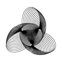 Intricate black geometric pattern with curved lines and shapes