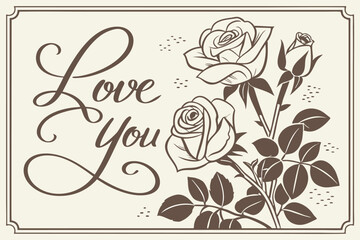 vintage style valentine s card with a sepia toned