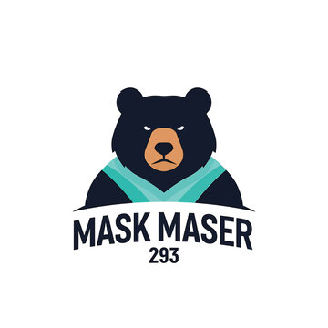 Bear Mascot Logo for Mask Maser 293, a Protective Equipment Brand.