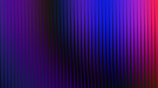 Abstract dark background with neon blue and pink vertical lines featuring moody gradient lighting for futuristic design backdrop