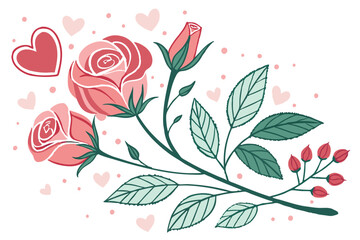 watercolor valentine s day banner with hand painted