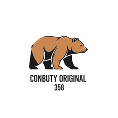 Obraz premium Brown bear illustration with the words Conbuty Original 358, a logo design.