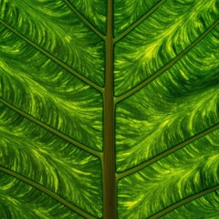 Close-up of a vibrant green leaf's intricate veins (1)