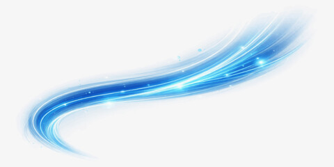 Fototapeta premium Abstract dynamic blue wave vector illustration with futuristic flow and light concept backdrop