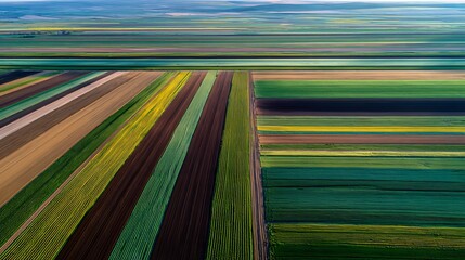 Top view of farmland with pepper, leek and cabbage fields countryside farms