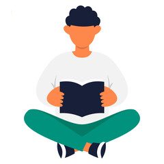 Illustration of Person Reading a Book