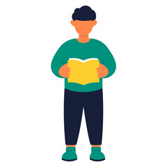 Illustration of Person Reading a Book