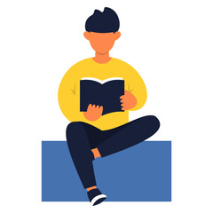 Illustration of Person Reading a Book