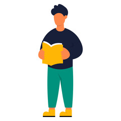 Illustration of Person Reading a Book