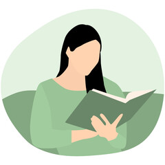 People Reading Book Illustration