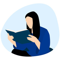People Reading Book Illustration
