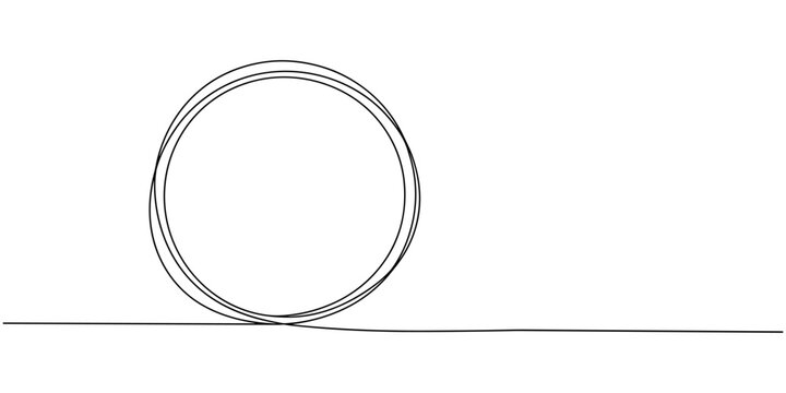 One continuous line drawing of Circle frame. Psychotherapy concept of solving problems is easy. Unravels bad mental health. Doodle outline vector illustration