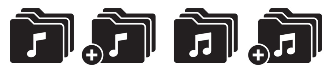 Music file icon. Music folder icon, vector illustration