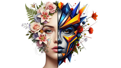 Empowering women's day art a duality of feminine strength and beauty