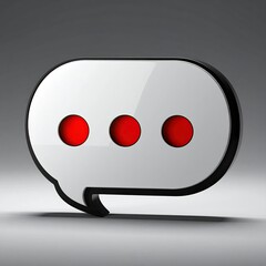 3D speech bubble with red dots