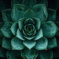 Close-up of a deep teal succulent rosette