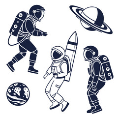 Astronauts and space elements © rabbi