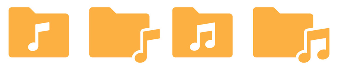 Music file icon. Music folder icon, vector illustration