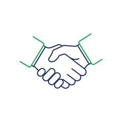 Obraz premium Line art handshake icon symbolizing agreement and partnership in business