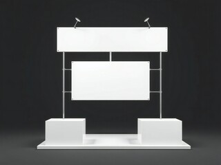 Minimalist display stand with two lights
