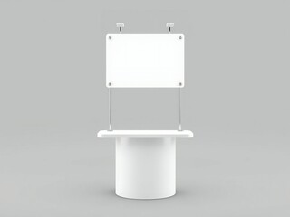 Modern white desk with hanging board