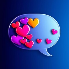 Speech bubble icon filled with a set of hearts, EPS vector art,  vector,  set