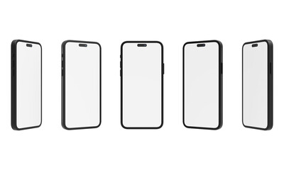 Black Premium Smartphone Mockup with Blank Screen 3D Render