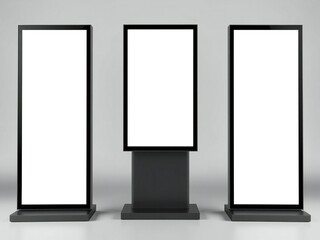 Three empty advertising boards