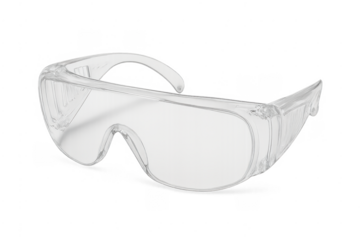 Clear safety glasses providing eye protection and security