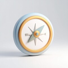 3D-rendered compass with gold accents against a light background