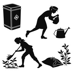 Gardening silhouettes © RABBY MIA