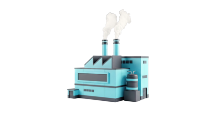 Cartoon Factory with Smoke Stacks